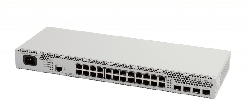 Ethernet-коммутатор MES2324, 24 порта 10/100/1000 Base-T, 4 порта 10GBase-X (SFP+)/1000Base-X (SFP), L2+, 220V AC MES2324_AC