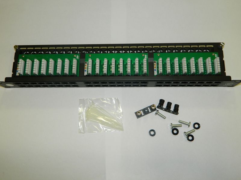 Патч-панель UTP, 19", 48 портов RJ45, cat.5е, 1U, Dual Type, Netko СКС, "F" IPTB48-KDA-CEC/BK