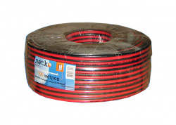 Кабель акустический NETKO 2*0.35мм2 (31*0.12мм) BC, 100м, пластиковая катушка, черный/красный