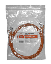 Патч-корд UTP4 cat 5e, 1,0м, ВС, LSZH, оранжевый, литой коннектор NETKO Optima