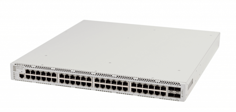Ethernet-коммутатор MES2348P, 48 портов 10/100/1000 Base-T (PoE/PoE+), 4 порта 10GBase-X (SFP+)/1000Base-X (SFP), L2+, 2 слота для модулей питания MES2348P