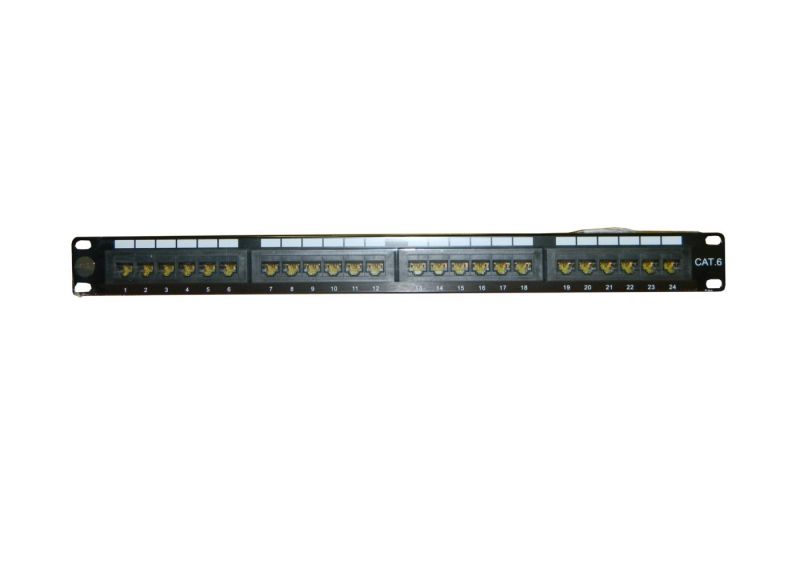 Патч-панель UTP, 19", 24 порта RJ45, cat.6, 1U, Dual Type, Netko СКС, "J" P24T-KAJ-C6 PR