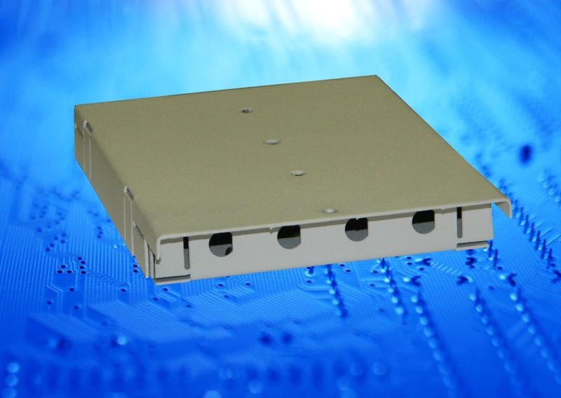 Коробка оптическая настенная 4 FC портов Simplex, ложемент для КДЗС, металлическая, (164*124*23мм Г*Ш*В), D-тип ОКН-4 FC