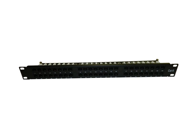 Патч-панель UTP, 19", 48 портов RJ45, cat.6, 1U, Krone Type, "L" KN-PP-002