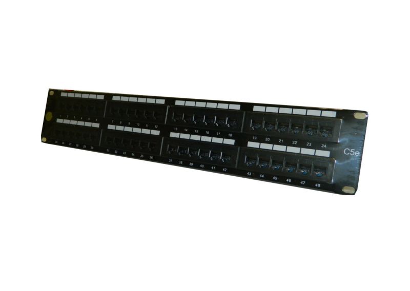 Патч-панель UTP, 19", 48 портов RJ45, cat.5е, 2U, Dual Type, Netko СКС, "J" P48T-KDA-CEC