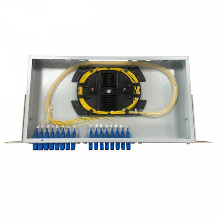 Кросс оптический 19&quot;, 1U 16 SC SM, укомплектованный 16 SC SM