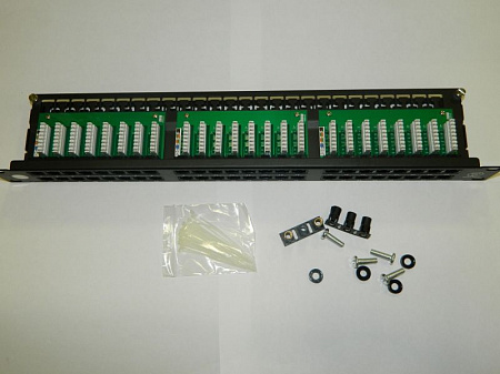 Патч-панель UTP, 19&quot;, 48 портов RJ45, cat.5е, 1U, Dual Type, Netko СКС, &quot;F&quot; IPTB48-KDA-CEC/BK