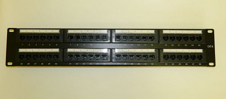 Патч-панель UTP, 19&quot;, 48 портов RJ45, cat.6, 2U, Krone Type, &quot;L&quot;  KN-PP-001