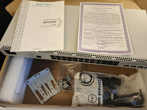 Ethernet коммутатор MES2324P, 24 порта 10/100/1000 Base-T (PoE/PoE+), 4 ...
