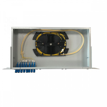 Кросс оптический 19&quot;, 1U 8 SC SM, укомплектованный 8 SC SM