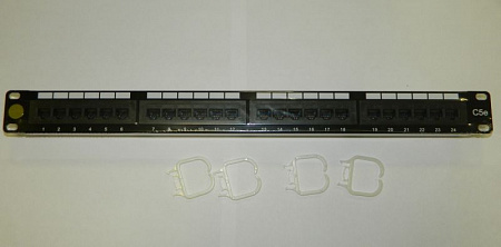 Патч-панель UTP, 19&quot;, 24 порта RJ45, cat.5е, 1U, Dual Type, Netko СКС, &quot;J&quot; P24T-KDA-CEC