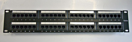 Патч-панель UTP, 19&quot;, 48 портов RJ45, cat.5е, 2U, Krone Type, &quot;L&quot; KN-4010B